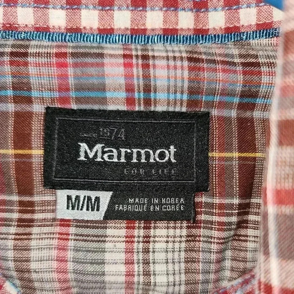 Marmot Double Layer Super Soft Lightweight Plaid Flannel Button-up Shirt M - Picture 8 of 9